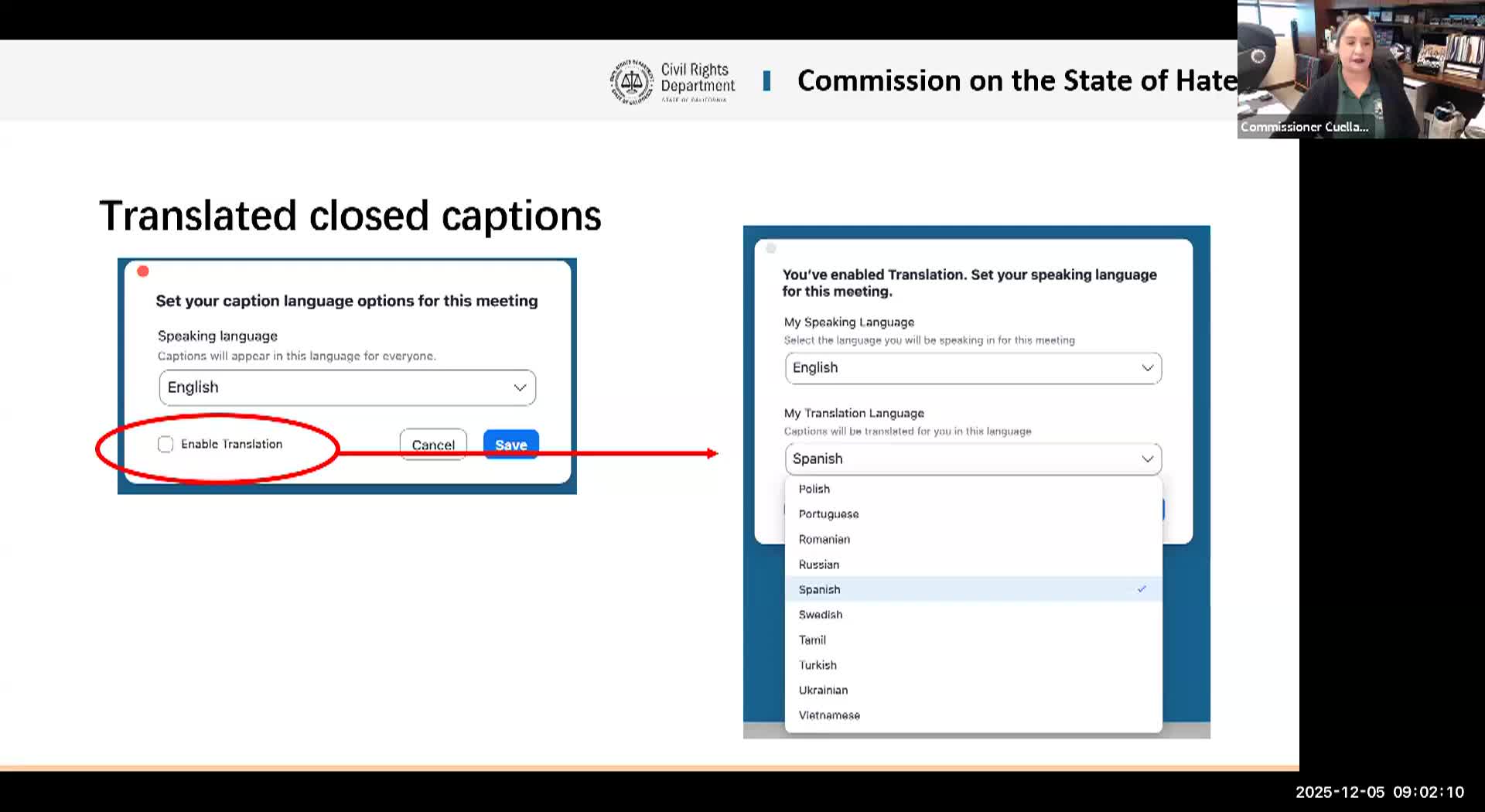 CA Civil Rights: "Commission On The State Of Hate Meeting 120525"